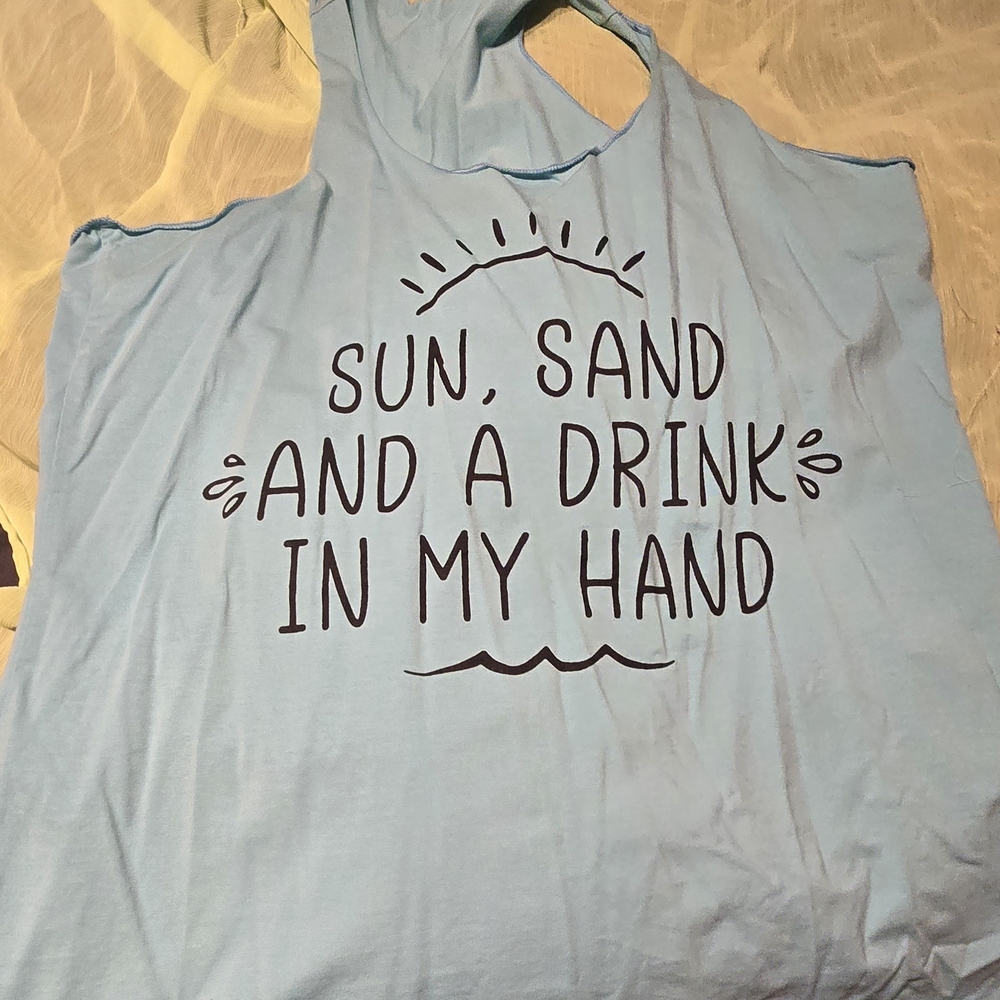 Blue Graphic Tank Top